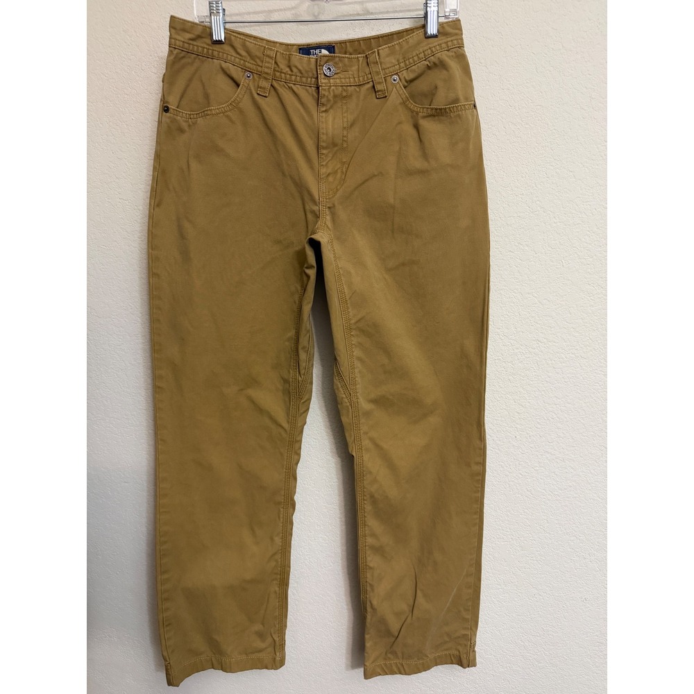 The North Face Mens 30x30 Tan Khaki Canvas Work Cotton Pants Jeans Straight Leg